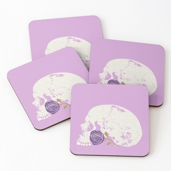 Item preview, Skull with Purple Rose in Crackle Pattern designed and sold by RawSunArt.