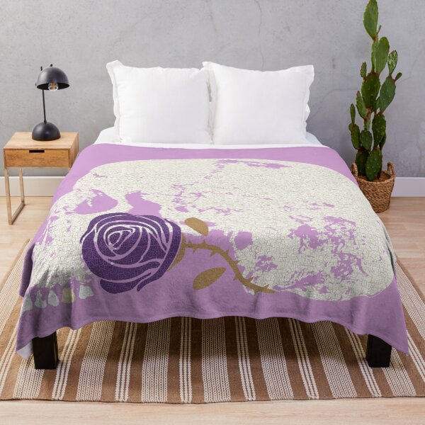 Item preview, Skull with Purple Rose in Crackle Pattern designed and sold by RawSunArt.
