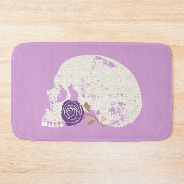 Item preview, Skull with Purple Rose in Crackle Pattern designed and sold by RawSunArt.