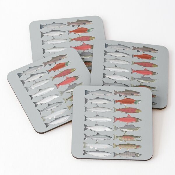 Item preview, Salmon Group designed and sold by fishfolkart.