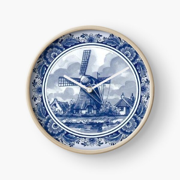 Item preview,  DUTCH BLUE DELFT : Vintage Windmills and Trees in Amsterdam Print designed and sold by posterbobs.