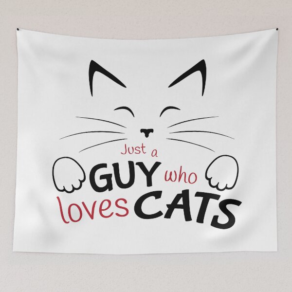 Item preview, Just a Guy Who Loves Cats designed and sold by Red Nebula Studios.