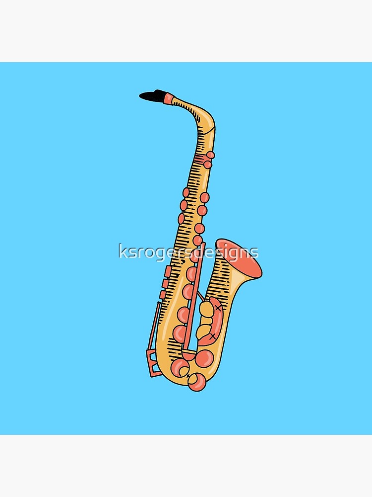 "Saxophone Hand Drawn Line Art Musical Instrument" Poster for Sale by ksrogersdesigns Redbubble