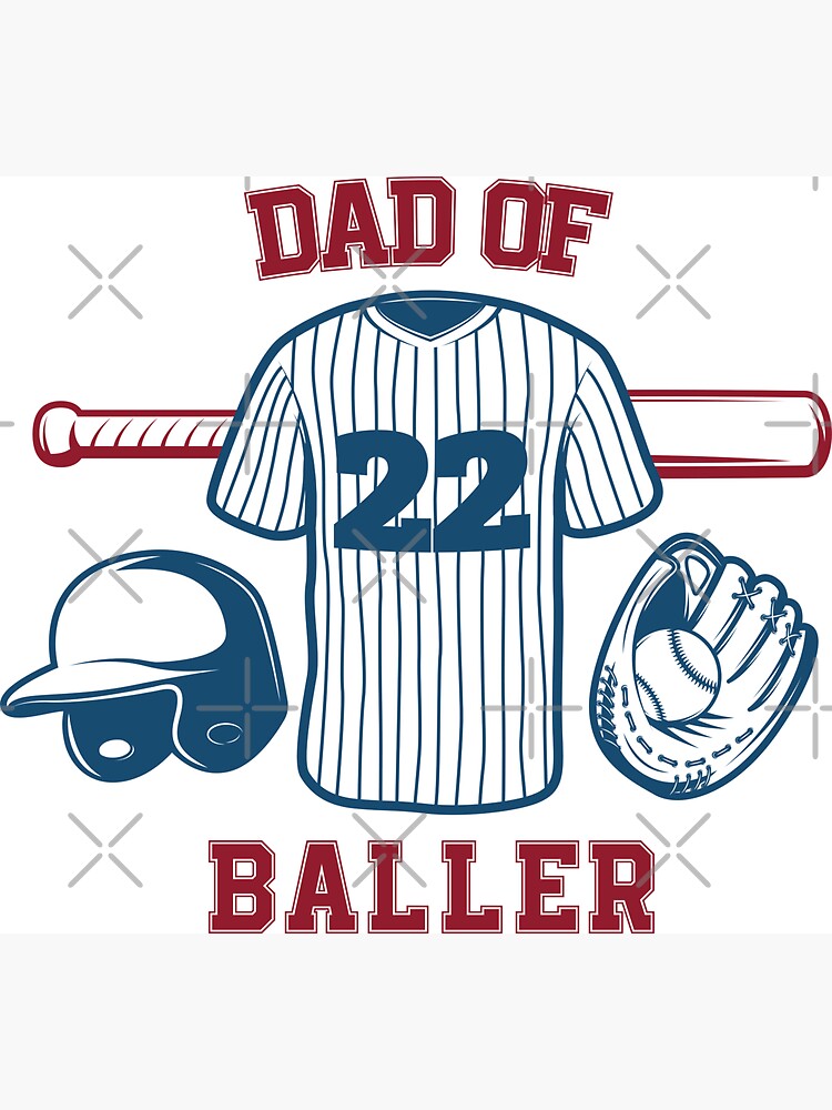 Mens Dad of Ballers T Shirt Funny Baseball Softball Gift from Son