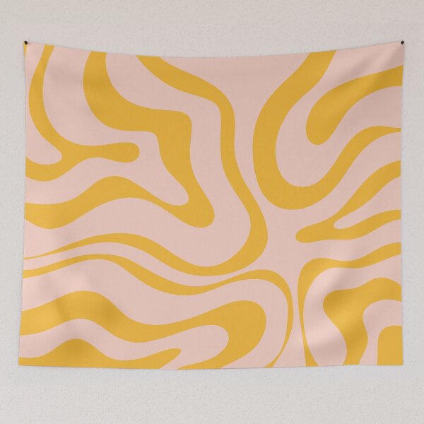 Item preview, Liquid Swirl Modern Abstract Pattern in Pale Blush Pink and Mustard Orange designed and sold by kierkegaard.