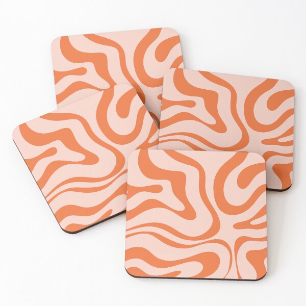 Item preview, Liquid Swirl Modern Abstract Pattern in Pale Blush Pink and Orange designed and sold by kierkegaard.