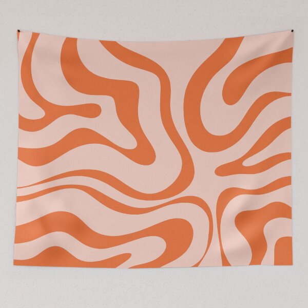 Item preview, Liquid Swirl Modern Abstract Pattern in Pale Blush Pink and Orange designed and sold by kierkegaard.