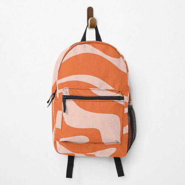 Item preview, Modern Retro Liquid Swirl Abstract Pattern in Orange and Pale Blush Pink designed and sold by kierkegaard.