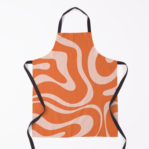 Item preview, Modern Retro Liquid Swirl Abstract Pattern in Orange and Pale Blush Pink designed and sold by kierkegaard.