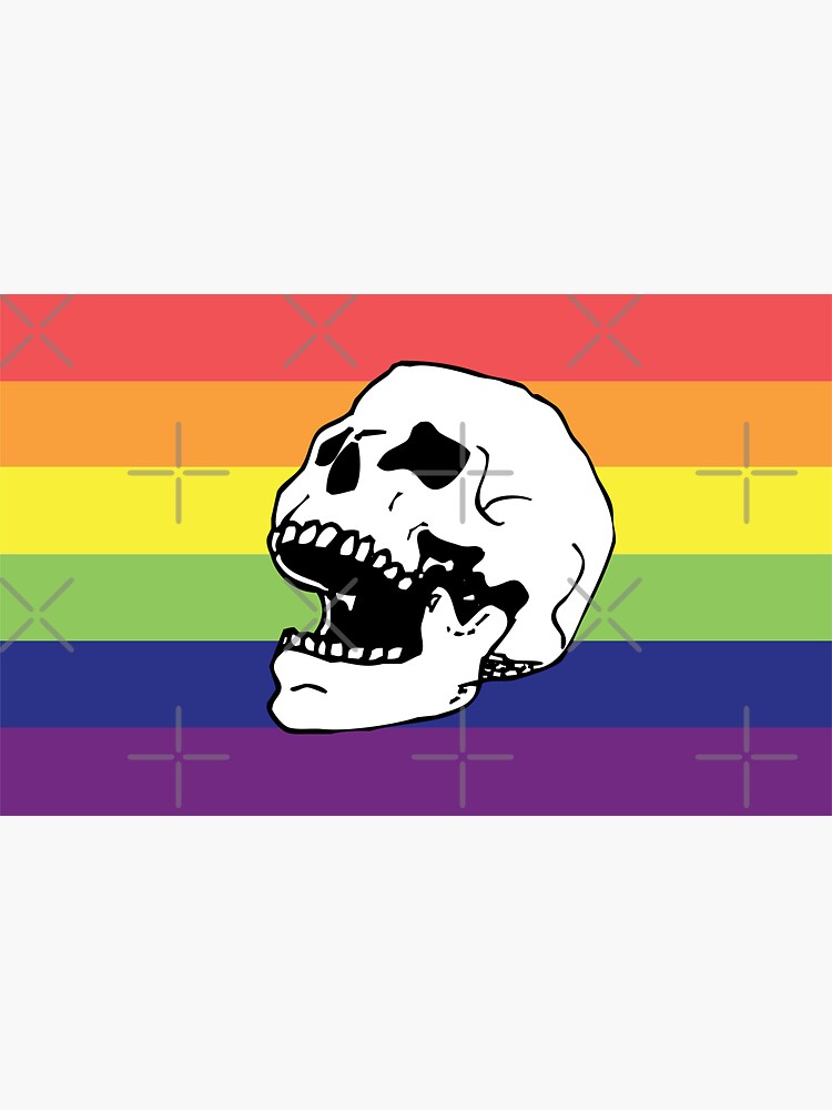 rainbow pride flag skull by craftordiy