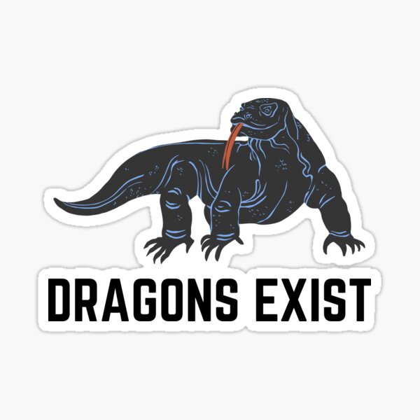 Aperçu de l'œuvre Les dragons existent, conception de dragon de Komodo créée et vendue par Pique-Interest.