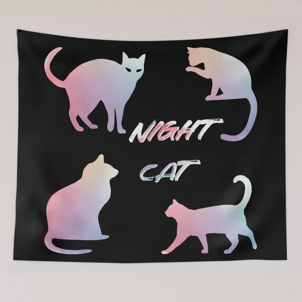 Item preview, Neon Cat at Starry Night designed and sold by JoyforU.