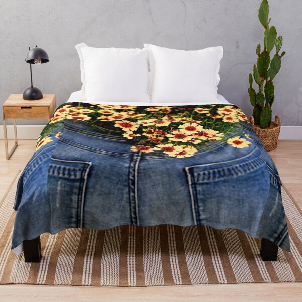 Item preview, Flowers and denim pockets designed and sold by ArtbyBodge.