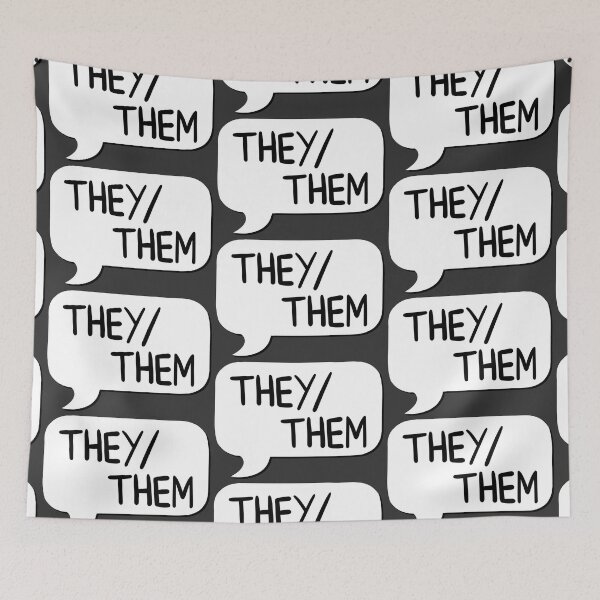 Item preview, They/Them Pronoun Bubble - White designed and sold by leashonlife.