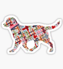 Madras Preppy Retriever Dog Sticker
