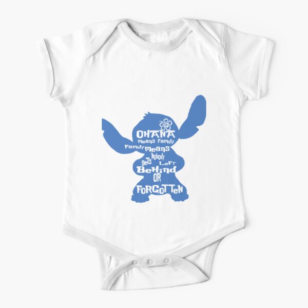 Stitch Ohana means family Short Sleeve Baby One-Piece