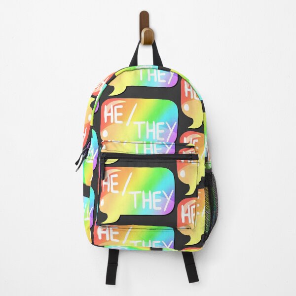Item preview, He/They Pronoun Bubble - Rainbow designed and sold by leashonlife.