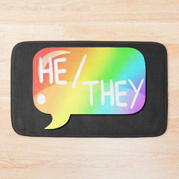 Item preview, He/They Pronoun Bubble - Rainbow designed and sold by leashonlife.
