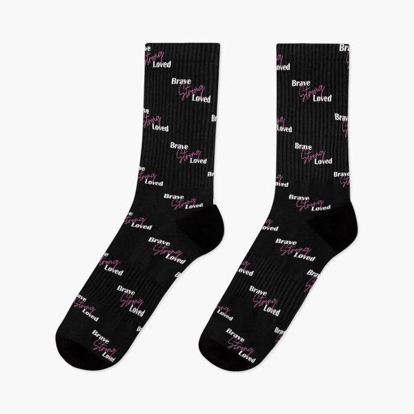 Item preview, Brave Strong Loved minimalist simple Inspiration Hot Pink designed and sold by WearWolfDesigns.