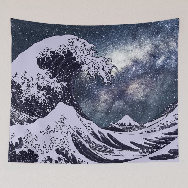Item preview, The Great Wave Off Kanagawa Stars Space designed and sold by ind3finite.