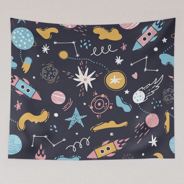 Item preview, Space pattern. rockets, stars, planets designed and sold by della95.