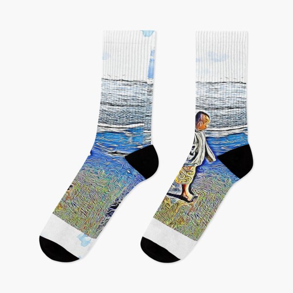 Item preview, Stunning, Art Work, New Zealand West Auckland  beach scene with cute little boy designed and sold by CristalleLisa.