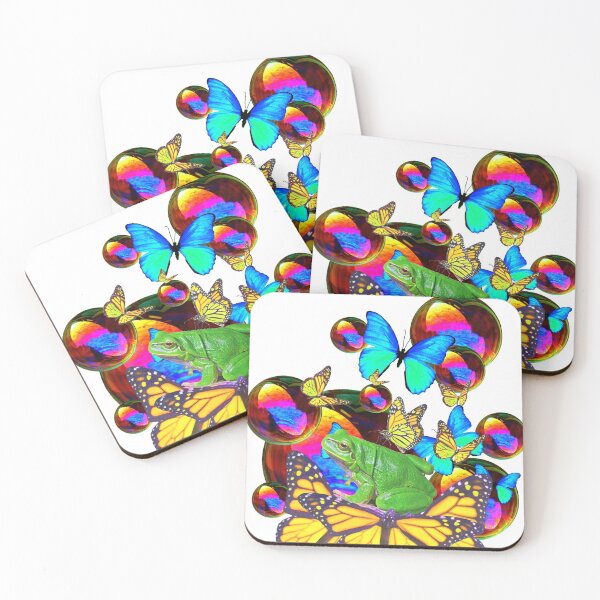 Item preview,  FUN DESIGN GREEN FROG, BUTTERFLIES, BUBBLE ART designed and sold by sharlesart.