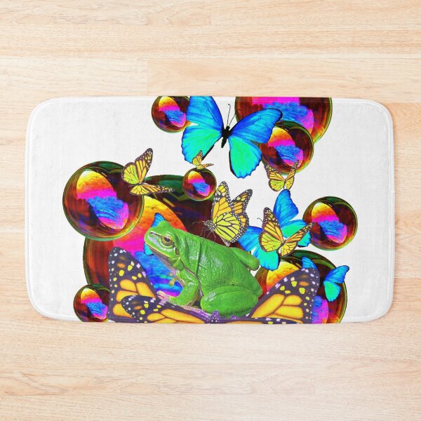 Item preview,  FUN DESIGN GREEN FROG, BUTTERFLIES, BUBBLE ART designed and sold by sharlesart.