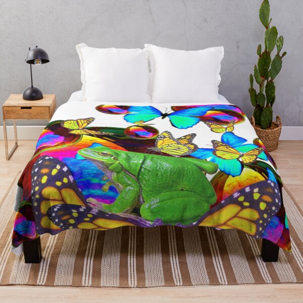 Item preview, FUN DESIGN GREEN FROG, BUTTERFLIES, BUBBLE ART designed and sold by sharlesart.