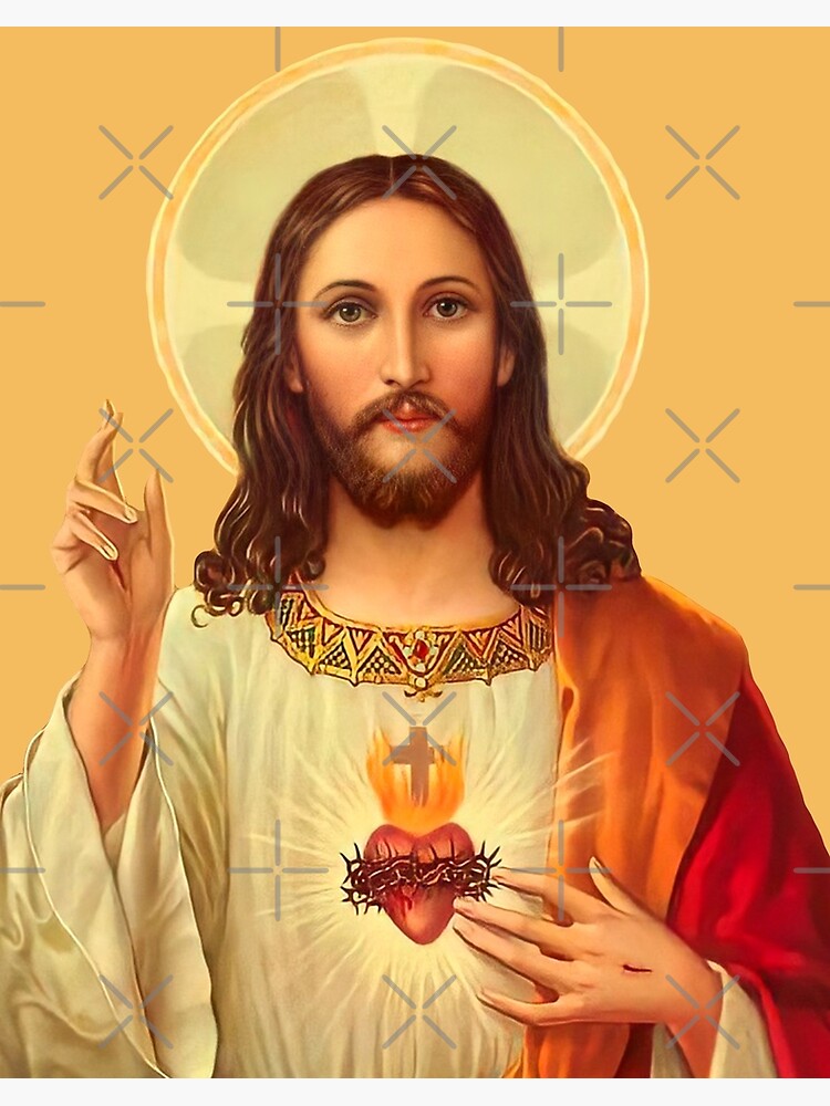 Sacred Heart of Jesus - II (transparent background design) | Art Board Print