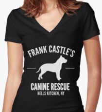 Frank Castle - Dog Rescue Women's Fitted V-Neck T-Shirt