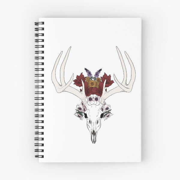 Item preview, Cráneo de venado con corona de flores designed and sold by OneFishArt.