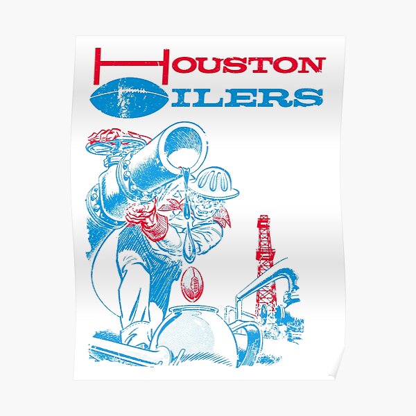 Retro Houston Oilers Defunct Mascot - Houston Oilers - Posters and