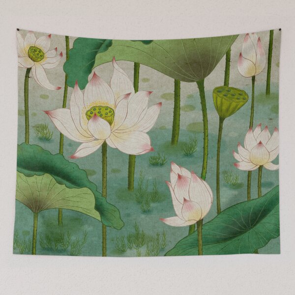 Item preview, Lotus flowers B - Minhwa-Korean traditional/folk art designed and sold by minsillust.