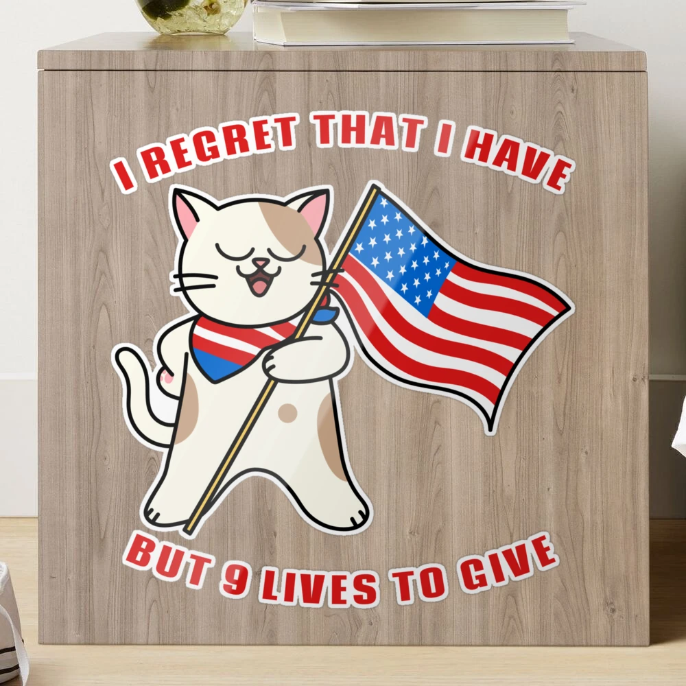 Memorial Day Fourth of July Patriotic American Flag Cat