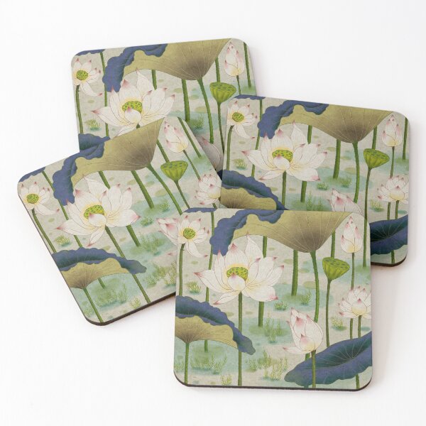 Item preview, Lotus flowers F - Minhwa-Korean traditional/folk art designed and sold by minsillust.