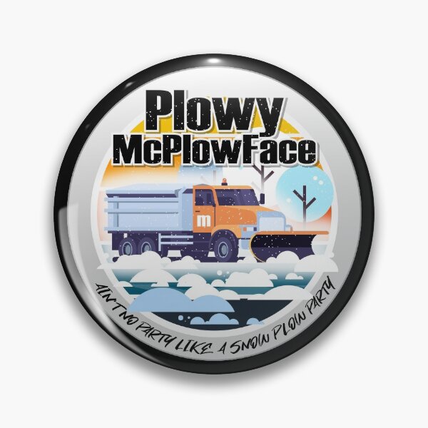 Item preview, Plowy McPlowFace clears snow as a snowplow plows snow circle designed and sold by friendly-fox.