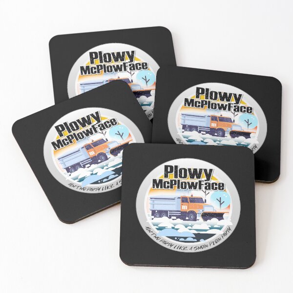 Item preview, Plowy McPlowFace clears snow as a snowplow plows snow circle designed and sold by friendly-fox.