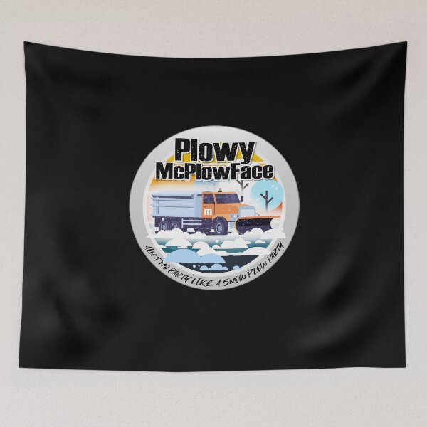 Item preview, Plowy McPlowFace clears snow as a snowplow plows snow circle designed and sold by friendly-fox.