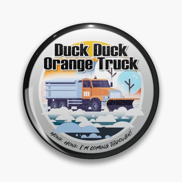 Item preview, Duck Duck Orange Truck and Plowy McPlowFace clears snow as a snowplow plows snow circle designed and sold by friendly-fox.