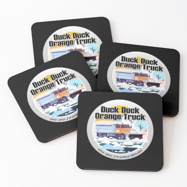 Item preview, Duck Duck Orange Truck and Plowy McPlowFace clears snow as a snowplow plows snow circle designed and sold by friendly-fox.
