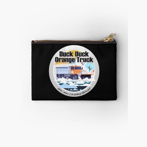 Item preview, Duck Duck Orange Truck and Plowy McPlowFace clears snow as a snowplow plows snow circle designed and sold by friendly-fox.