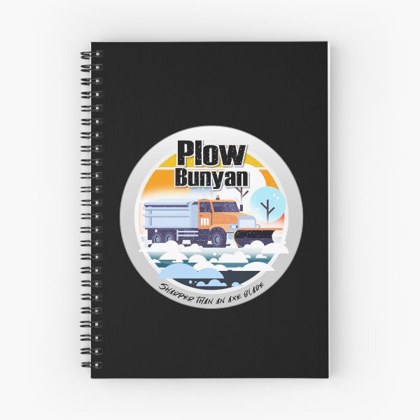 Item preview, Plow Bunyan and Plowy McPlowFace clears snow as a snowplow plows snow circle designed and sold by friendly-fox.