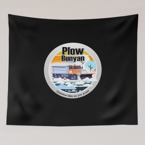 Item preview, Plow Bunyan and Plowy McPlowFace clears snow as a snowplow plows snow circle designed and sold by friendly-fox.