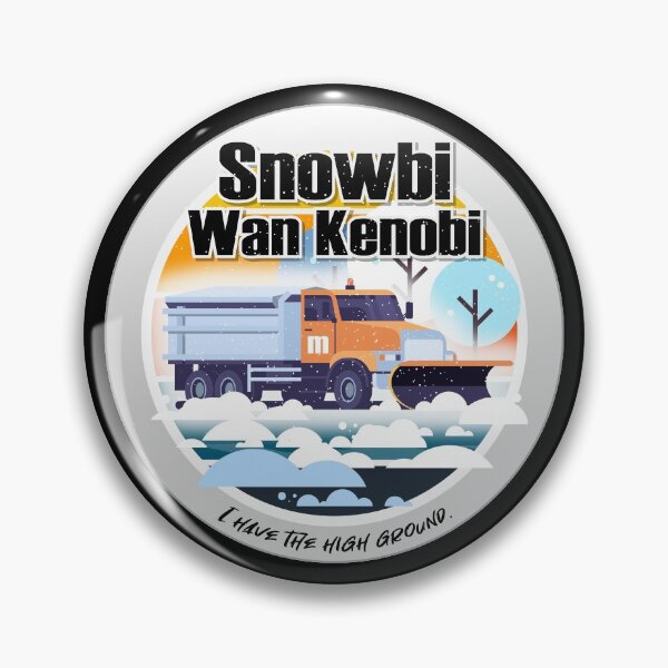 Item preview, Snowbi Wan Kenobi and Plowy McPlowFace clears snow as a snowplow plows snow circle designed and sold by friendly-fox.