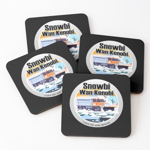 Item preview, Snowbi Wan Kenobi and Plowy McPlowFace clears snow as a snowplow plows snow circle designed and sold by friendly-fox.