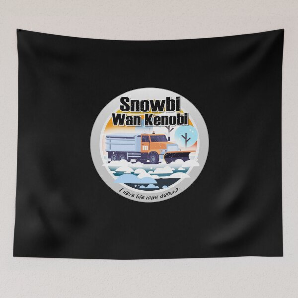 Item preview, Snowbi Wan Kenobi and Plowy McPlowFace clears snow as a snowplow plows snow circle designed and sold by friendly-fox.