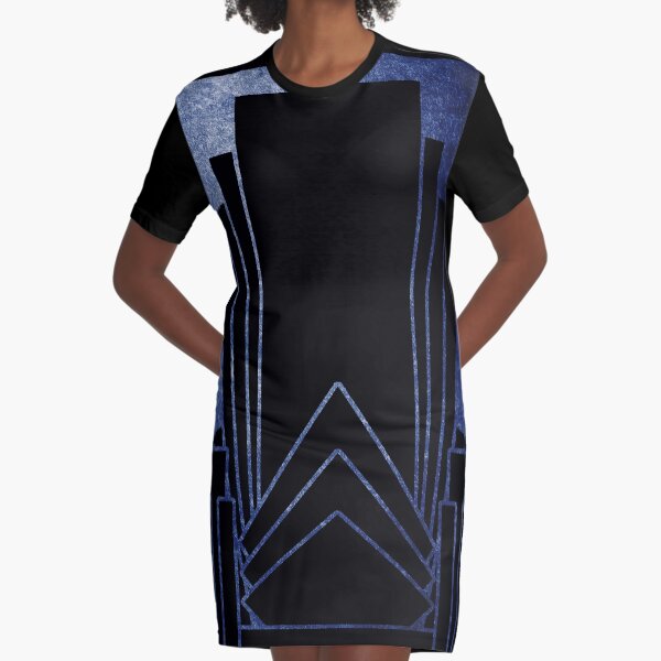 French Navy art deco design Graphic T-Shirt Dress