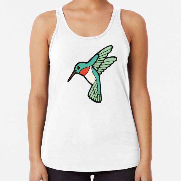 Hummingbird Pattern Racerback Tank Top