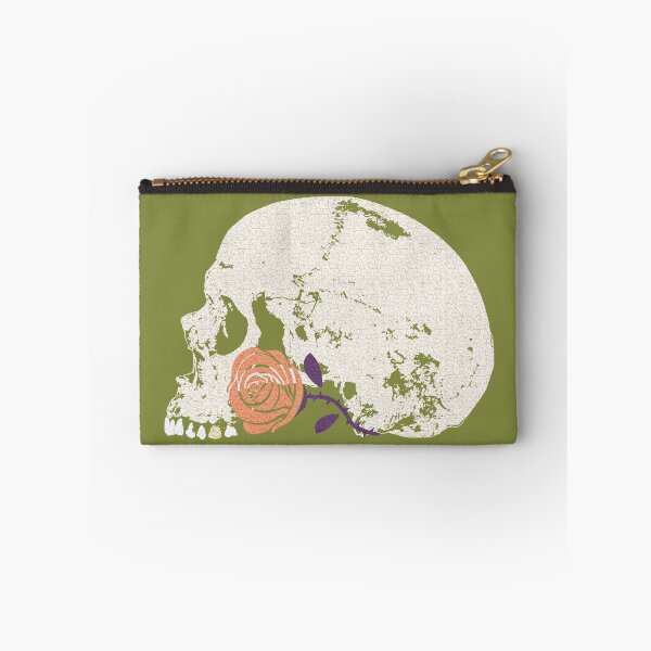 Item preview, Skull with Orange Rose in Crackle Pattern designed and sold by RawSunArt.
